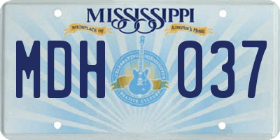 MS license plate MDH037
