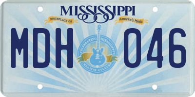 MS license plate MDH046