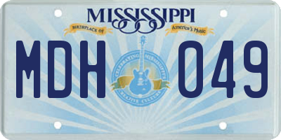 MS license plate MDH049