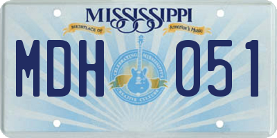 MS license plate MDH051