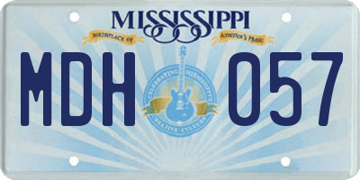 MS license plate MDH057