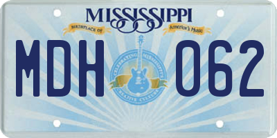MS license plate MDH062
