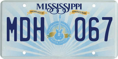 MS license plate MDH067