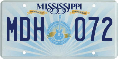 MS license plate MDH072