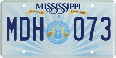 MS license plate MDH073