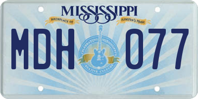 MS license plate MDH077