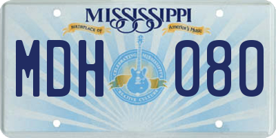 MS license plate MDH080