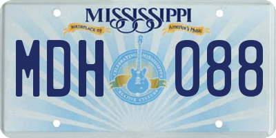 MS license plate MDH088