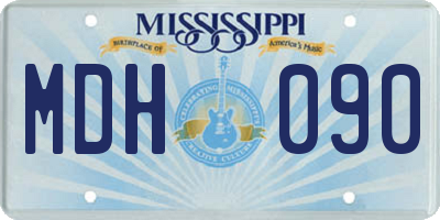 MS license plate MDH090