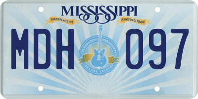 MS license plate MDH097