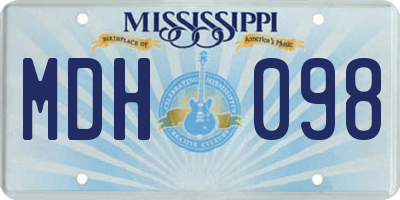 MS license plate MDH098