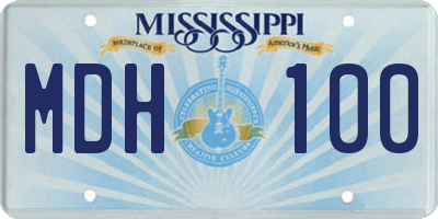 MS license plate MDH100