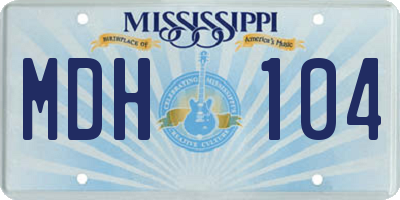 MS license plate MDH104