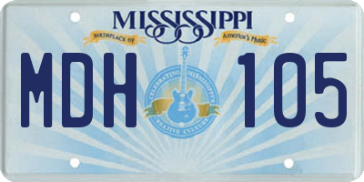 MS license plate MDH105