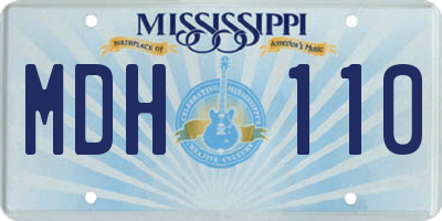 MS license plate MDH110