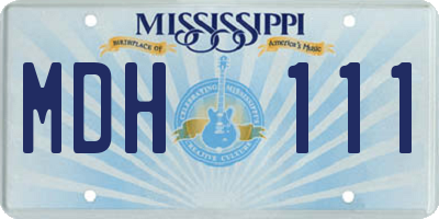 MS license plate MDH111