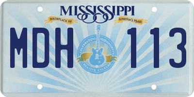 MS license plate MDH113