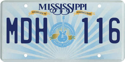 MS license plate MDH116