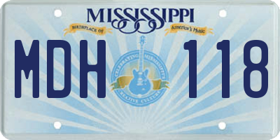 MS license plate MDH118