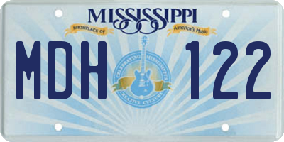 MS license plate MDH122