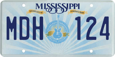 MS license plate MDH124