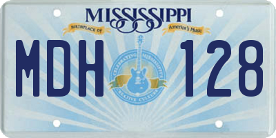 MS license plate MDH128