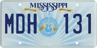 MS license plate MDH131