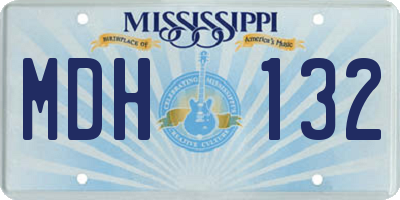 MS license plate MDH132
