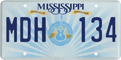MS license plate MDH134