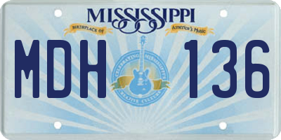 MS license plate MDH136