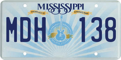 MS license plate MDH138