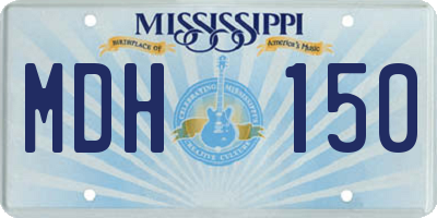 MS license plate MDH150
