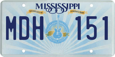 MS license plate MDH151