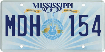MS license plate MDH154