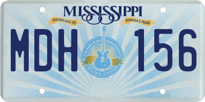 MS license plate MDH156