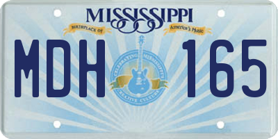 MS license plate MDH165