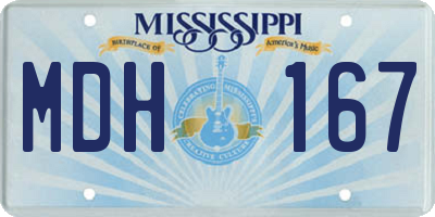 MS license plate MDH167