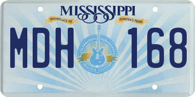 MS license plate MDH168