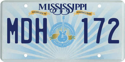 MS license plate MDH172