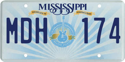 MS license plate MDH174