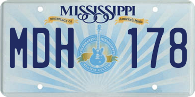 MS license plate MDH178