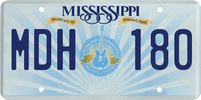 MS license plate MDH180