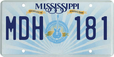 MS license plate MDH181