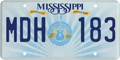 MS license plate MDH183