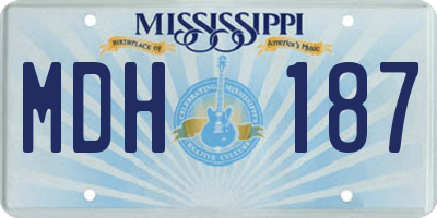 MS license plate MDH187