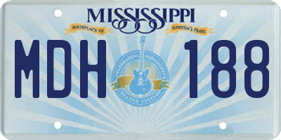 MS license plate MDH188