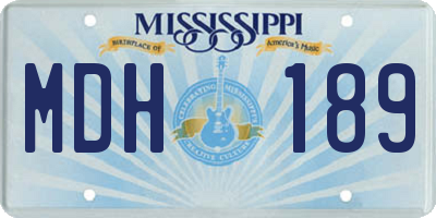 MS license plate MDH189