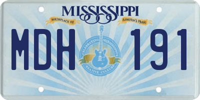 MS license plate MDH191