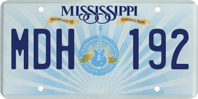 MS license plate MDH192
