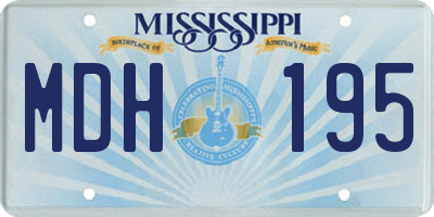 MS license plate MDH195